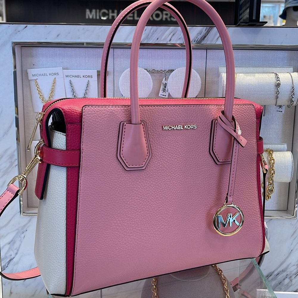 MICHAEL KORS
Mercer Medium Top Zip Color-Block Belted Satchel Crossbody Purs
NWT - Picture 3 of 16